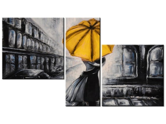 Obraz Zakochani i parasolka, 3 elementy, 90x50 cm Oobrazy