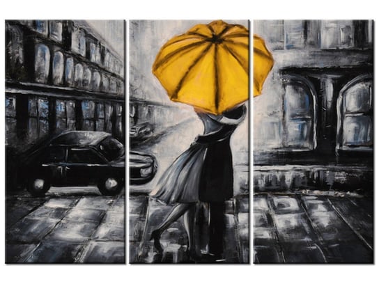 Obraz Zakochani i parasolka, 3 elementy, 90x60 cm Oobrazy