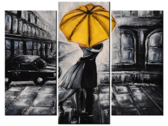 Obraz, Zakochani i parasolka, 3 elementy, 90x70 cm Oobrazy