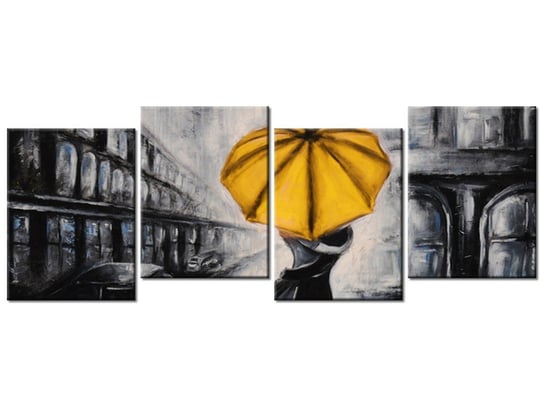 Obraz Zakochani i parasolka, 4 elementy, 120x45 cm Oobrazy