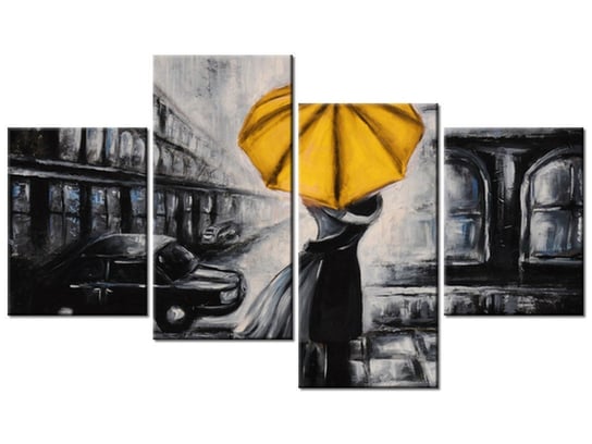 Obraz Zakochani i parasolka, 4 elementy, 120x70 cm Oobrazy