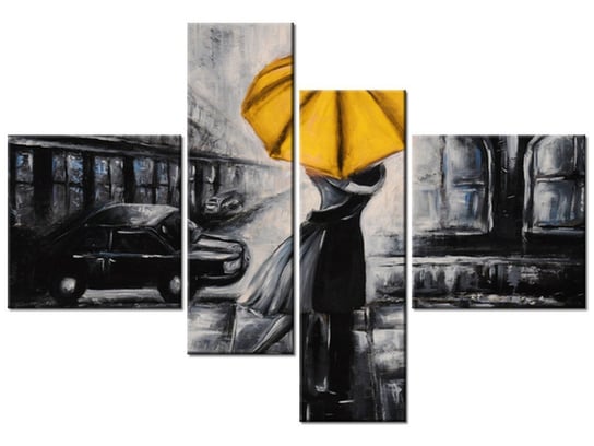 Obraz Zakochani i parasolka, 4 elementy, 130x90 cm Oobrazy