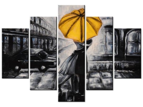 Obraz Zakochani i parasolka, 5 elementów, 150x105 cm Oobrazy
