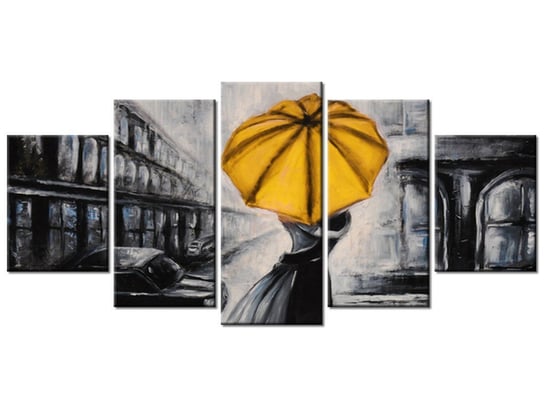 Obraz Zakochani i parasolka, 5 elementów, 150x70 cm Oobrazy
