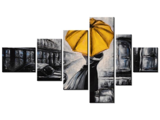 Obraz Zakochani i parasolka, 6 elementów, 180x100 cm Oobrazy
