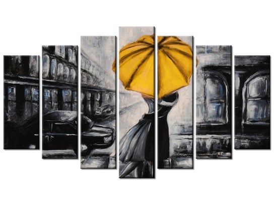 Obraz Zakochani i parasolka, 7 elementów, 140x80 cm Oobrazy