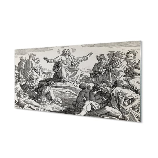 Obraz zdjęcie na szkle TULUP Rysunek Jezus ludzie, 100x50 cm Tulup