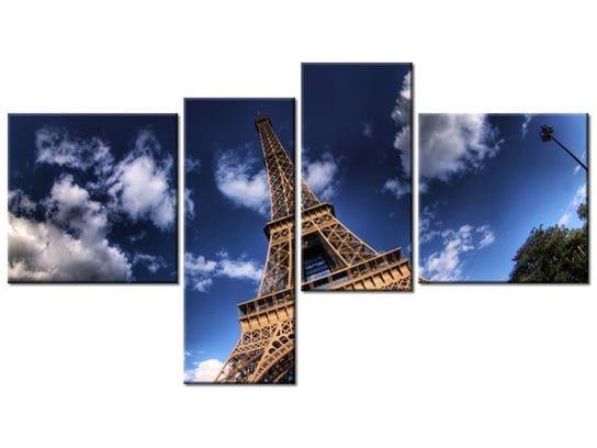 Obraz Zdjęcie Wieży Eiffla, 4 elementy, 100x55 cm Oobrazy