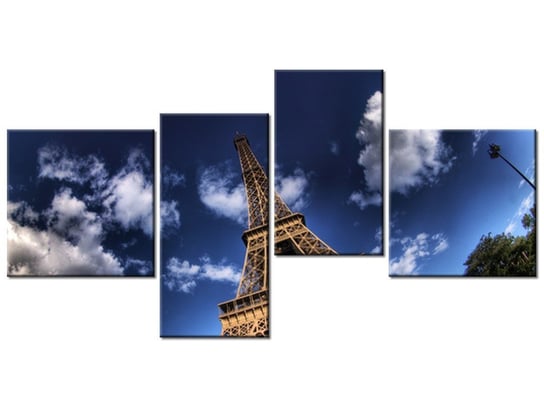 Obraz Zdjęcie Wieży Eiffla, 4 elementy, 140x70 cm Oobrazy