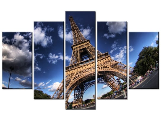 Obraz, Zdjęcie Wieży Eiffla, 5 elementów, 100x63 cm Oobrazy