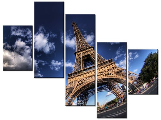 Obraz Zdjęcie Wieży Eiffla, 5 elementów, 100x75 cm Oobrazy