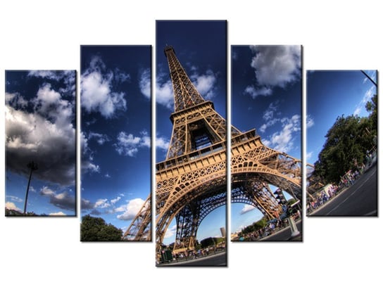 Obraz, Zdjęcie Wieży Eiffla, 5 elementów, 150x100 cm Oobrazy