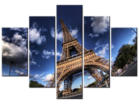 Obraz, Zdjęcie Wieży Eiffla, 5 elementów, 150x105 cm Oobrazy