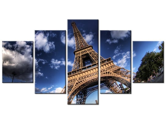 Obraz Zdjęcie Wieży Eiffla, 5 elementów, 150x80 cm Oobrazy