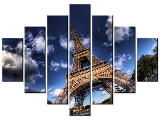 Obraz, Zdjęcie Wieży Eiffla, 7 elementów, 210x150 cm Oobrazy