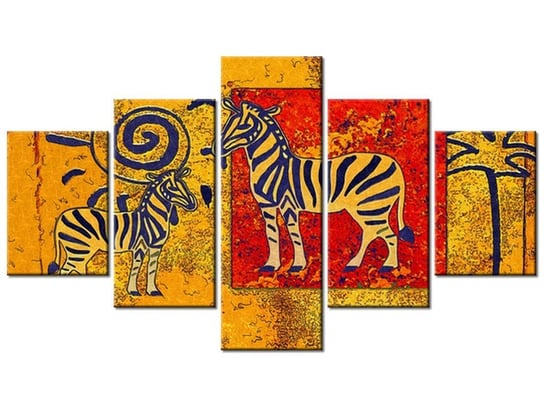 Obraz Zebra afrykańska, 5 elementów, 125x70 cm Oobrazy