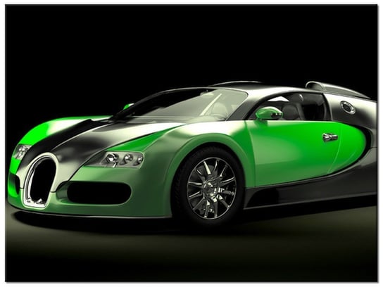 Obraz Zielone Bugatti Veyron, 40x30 cm Oobrazy