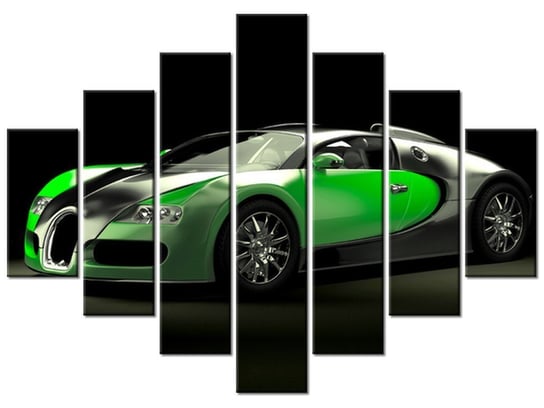 Obraz Zielone Bugatti Veyron, 7 elementów, 210x150 cm Oobrazy