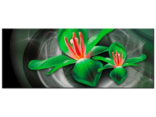 Obraz Zielone kosmiczne kwiaty - Jakub Banaś, 100x40 cm Oobrazy