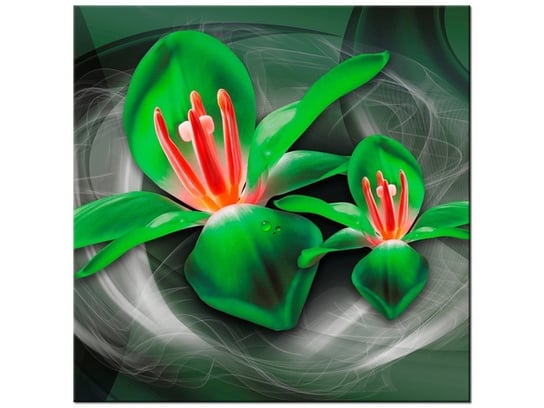 Obraz Zielone kosmiczne kwiaty - Jakub Banaś, 30x30 cm Oobrazy
