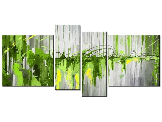 Obraz Zielony wodospad, 4 elementy, 120x55 cm Oobrazy