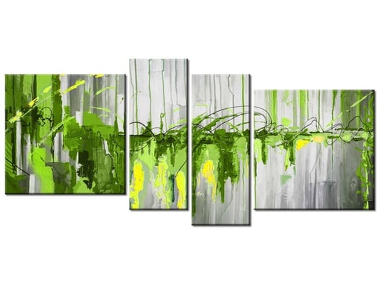 Obraz Zielony wodospad, 4 elementy, 120x55 cm Oobrazy