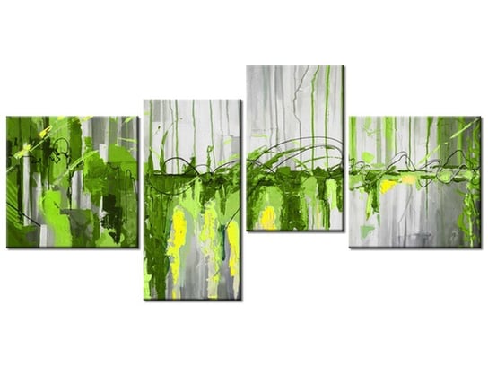 Obraz Zielony wodospad, 4 elementy, 140x70 cm Oobrazy