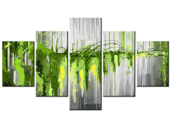 Obraz Zielony wodospad, 5 elementów, 125x70 cm Oobrazy