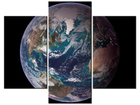 Obraz Ziemia - NASA, 3 elementy, 90x70 cm Oobrazy