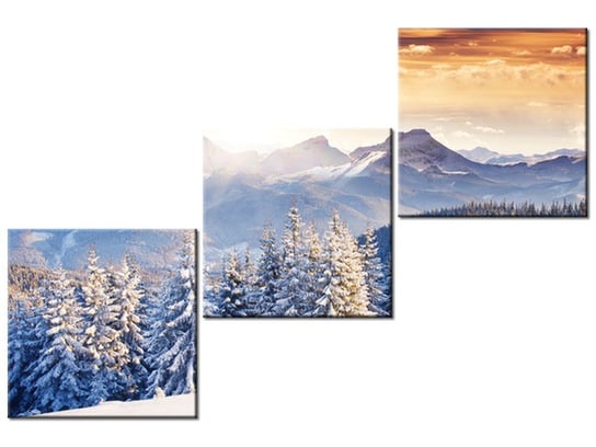Obraz Zima w górach, 3 elementy, 120x80 cm Oobrazy