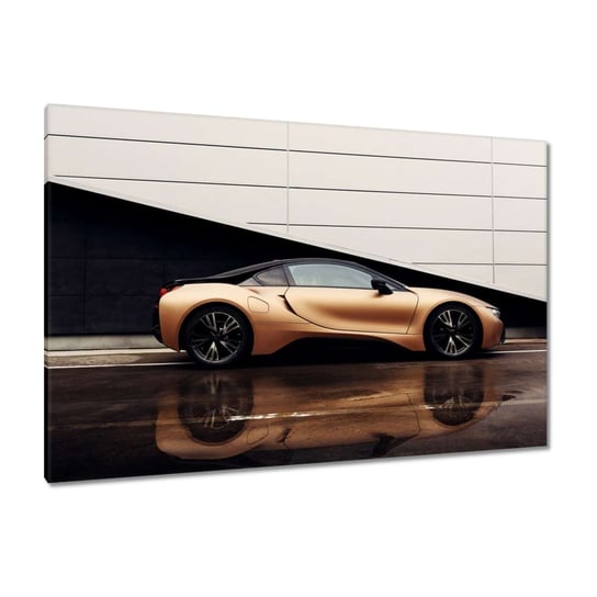 Obraz Złote BMW Samochód Auto, 120x80cm ZeSmakiem