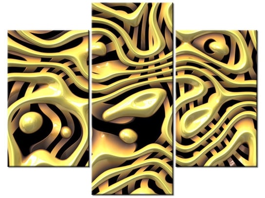 Obraz Złoto dla ciekawych, 3 elementy, 90x70 cm Oobrazy