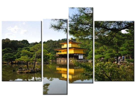 Obraz Złoty domek - Mith Huang, 4 elementy, 130x85 cm Oobrazy