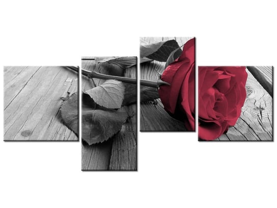 Obraz Zniewalająca róża, 4 elementy, 140x70 cm Oobrazy
