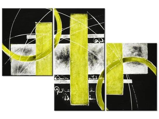 Obraz Żółta abstrakcja, 3 elementy, 90x60 cm Oobrazy