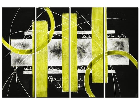 Obraz Żółta abstrakcja, 4 elementy, 120x80 cm Oobrazy
