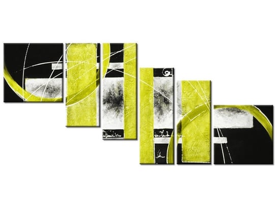 Obraz Żółta abstrakcja, 6 elementów, 220x100 cm Oobrazy