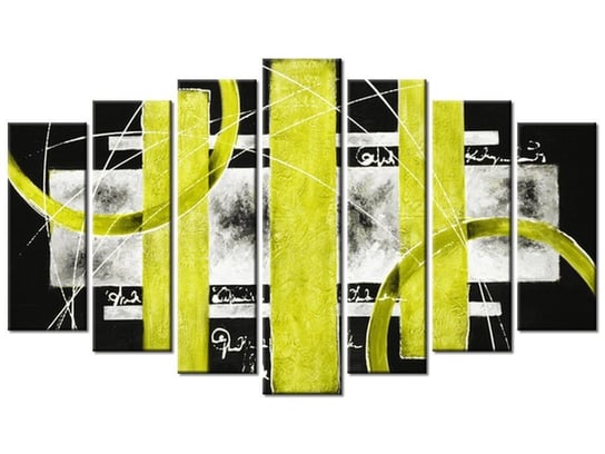 Obraz Żółta abstrakcja, 7 elementów, 140x80 cm Oobrazy