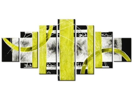 Obraz Żółta abstrakcja, 7 elementów, 210x100 cm Oobrazy