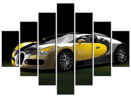 Obraz Żółte Bugatti Veyron, 7 elementów, 210x150 cm Oobrazy