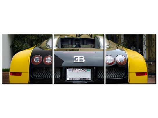 Obraz Żółte Bugatti Veyron - Axion23, 3 elementy, 120x40 cm Oobrazy