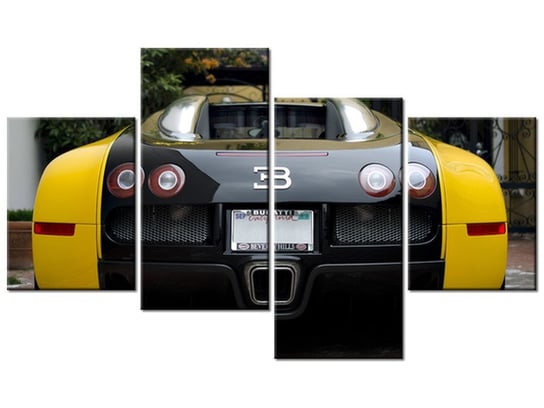 Obraz Żółte Bugatti Veyron - Axion23, 4 elementy, 120x70 cm Oobrazy