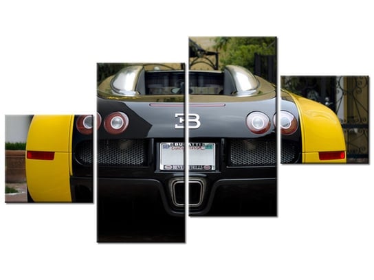 Obraz Żółte Bugatti Veyron - Axion23, 4 elementy, 160x90 cm Oobrazy