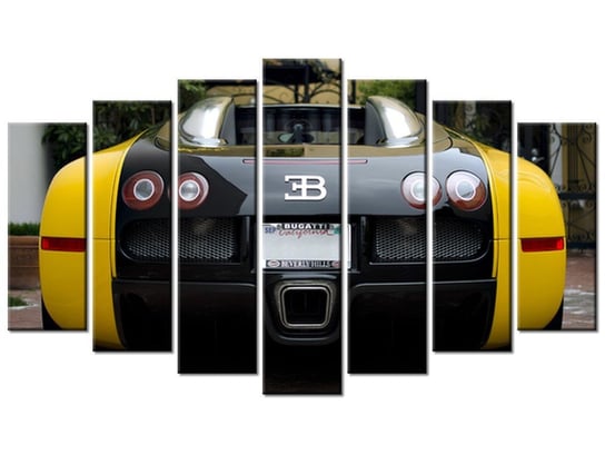 Obraz Żółte Bugatti Veyron - Axion23, 7 elementów, 140x80 cm Oobrazy