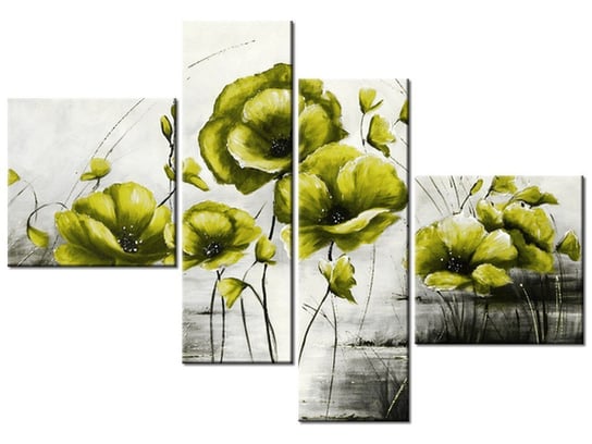 Obraz Żółte Maki, 4 elementy, 100x70 cm Oobrazy