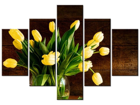Obraz, Żółte tulipany, 5 elementów, 100x70 cm Oobrazy
