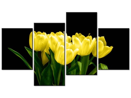 Obraz Żółte tulipany- Mark Freeth, 4 elementy, 120x70 cm Oobrazy