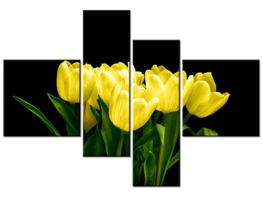 Obraz Żółte tulipany- Mark Freeth, 4 elementy, 130x90 cm Oobrazy