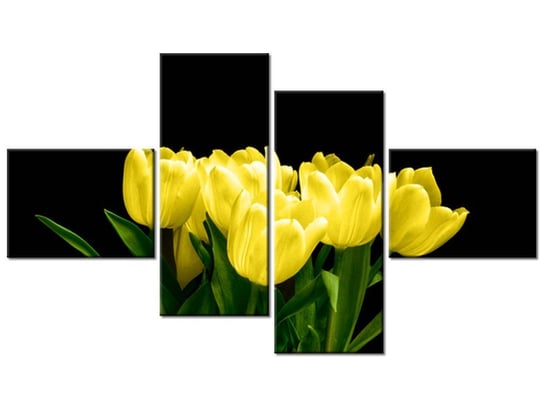 Obraz Żółte tulipany- Mark Freeth, 4 elementy, 140x80 cm Oobrazy