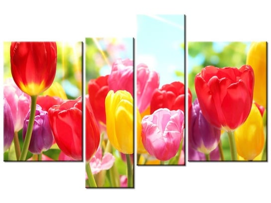 Obraz Żółty tulipan, 4 elementy, 130x85 cm Oobrazy